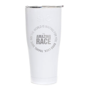 The Amazing Race Vaso SIC con insignia de inicio grabada con láser