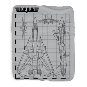 Top Gun Fighter Jet Schematics Sherpa Blanket