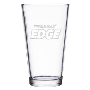 The Early Edge Podcast Logo Laser Engraved Pint Glass