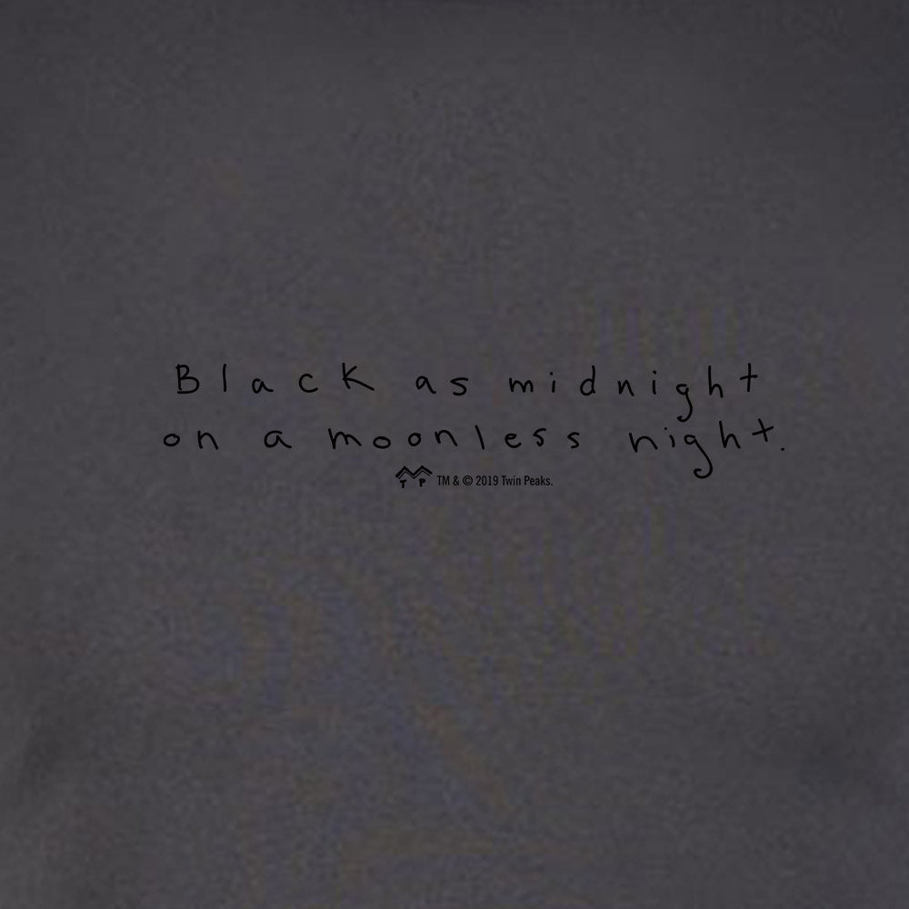 Twin Peaks Negro como la medianoche Escrito a mano Adultos Camiseta de manga corta