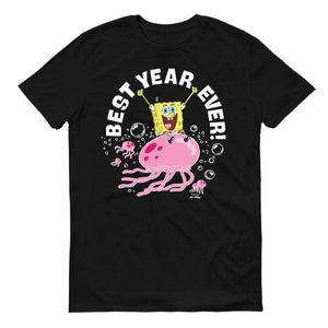 Bob Esponja Medusa Mejor Año de Todos Adultos Camiseta de manga corta
