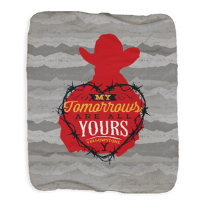 Yellowstone My Tomorrows Are All Yours Cowboy Grey Sherpa Blanket