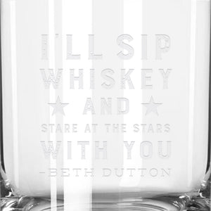 Yellowstone Sip Whiskey And Stare At The Stars Vaso de roca