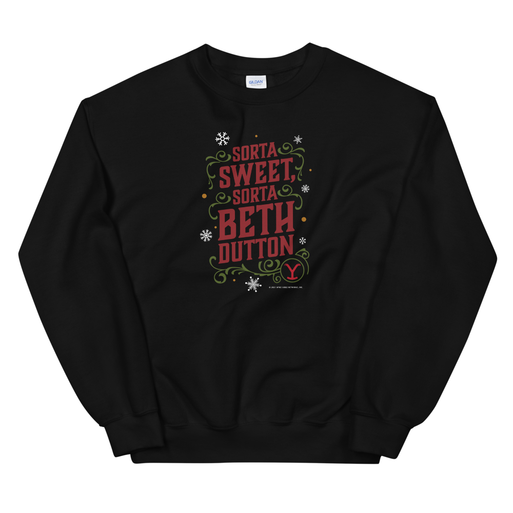 Yellowstone Sorta Sweet Sorta Beth Dutton Holiday Fleece Crewneck Sweatshirt