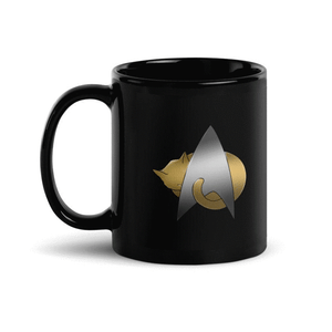 Star Trek: The Next Generation Gatito Logo Taza Negra
