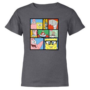 Bob Esponja Cuadrícula de personajes Niños Camiseta de manga corta